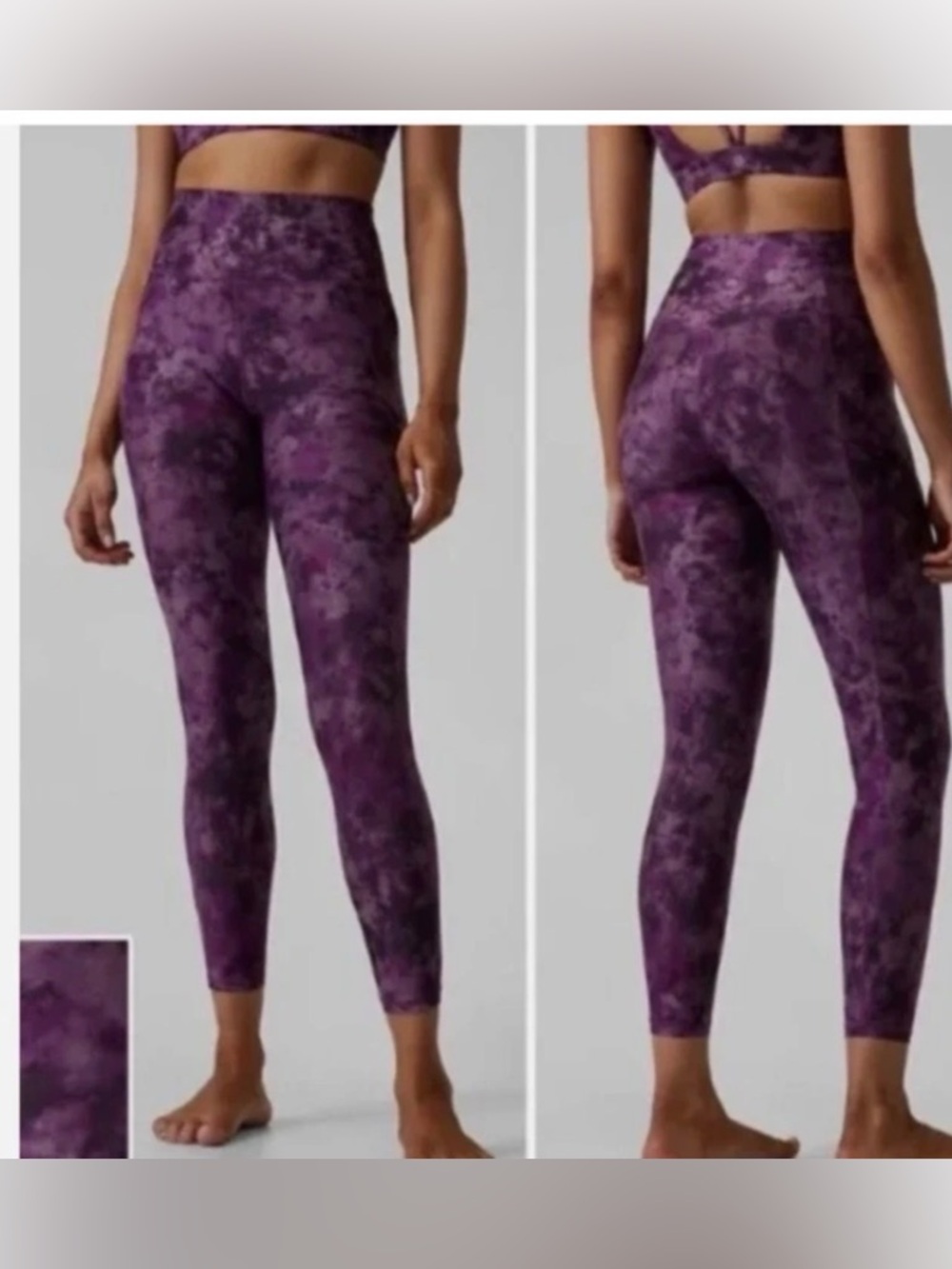 Athleta womens salutation stash pocket II printed 7/8 tight legging size XS